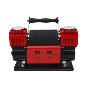 Compresor de Aire Portátil de Doble Cilindro para Neumáticos de Auto, Bomba Metálica de Alta Potencia para Camioneta, SUV, Sedán, con Manguera Amarilla - Product Image 2