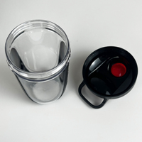 Shaker à protéines transparent personnalisé avec logo, sans BPA, 2 couches, 400 ml, pour la salle de sport et l'extérieur, avec boule mélangeuse