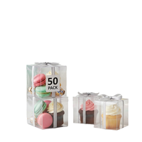 Mini boîtes en plastique pour macarons 4,17\" X 2,16\" X 1,37\" pour le stockage de chocolats enrobés de pâte à sucre, de pâtisseries, de bonbons et d'aliments