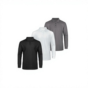 AMZSPORT <b>3</b>-<b>Pack</b> Men's Breathable Solid Long Sleeve Knitted for Golf <b>Shirt</b> <b>3</b> Buttons Casual Sport Outdoor Work Polyester - Product Image 2