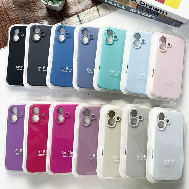 Wholesale Hot-selling Liquid Silicone Phone case for iPhone 16 Pro Max 15 14 13 Anti-drop Protective case with Packaging