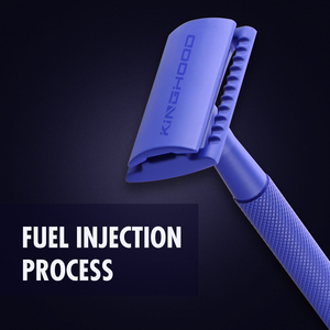 Kinghood Eco Friendly Classic Women Bikini Shaving Blue Metal Handle Double Edge Manual Safety <strong>razor</strong> Dropship - Product Image 3