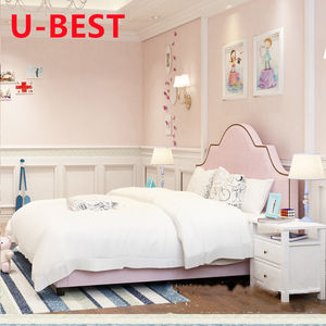 U-Best Mobilier de chambre à coucher de luxe en tissu américain rembourré King Sommier Lit en bois Cama Yatak Letto Letti Bedden pour usage domestique - Product Image 4