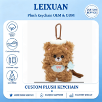 Porte-clés en peluche ours brun mignon et moelleux avec décor de os blanc, breloque de sac bleu clair, pendentif en peluche de dessin animé, décoration de sac à dos