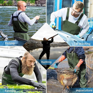 TOPIND-Cuissardes étanches à la poitrine <span class=keywords><strong>en</strong></span> PVC, respirantes, avec fermeture éclair, combinaison de pêche avec bottes - Product Image 6