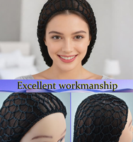 Kit de bonnet à perruque en nylon, réglable, avec filet résistant pour cheveux longs et épais, pour la confection de tresses, le crochet, la couture et le tissage, avec bandeau de maintien en filet, pour usage domestique
