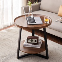 Table basse en métal à double niveau, durable, pour petit appartement, salon, chambre, table d'appoint, rangement, design moderne et minimaliste