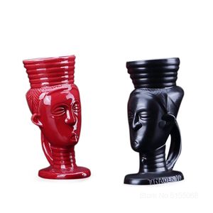 ハワイアンビーチマオリセラミックティキカップ美しい女性インド美容ベビーバー用スムージー骨チャイナパーティー - Product Image 1