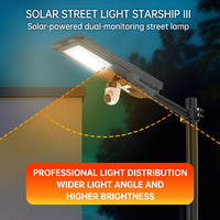 Lampu Jalan Tenaga Surya Terintegrasi Radar-sensing All in One 800w 1200w dengan CCTV Tersembunyi Nirkabel 360 4G Wifi Kamera Ganda Terpasang
