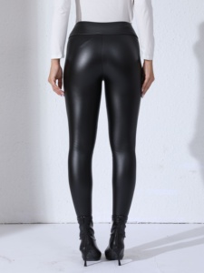 <span class=keywords><strong>Leggings</strong></span> da donna foderati in pile con tasche, pantaloni slim elasticizzati a vita alta, alla moda, casual, lunghezza alla caviglia - Product Image 2