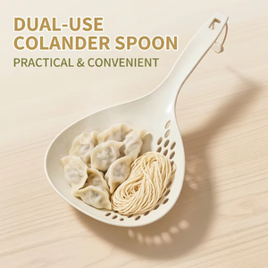 Cuillère passoire 2-en-1 avec design de drainage et de service, en PP de qualité alimentaire, à long manche, résistante à la chaleur, pour pâtes, légumes et soupes - Product Image 2