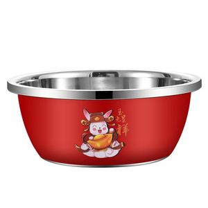 Bol mélangeur en acier inoxydable Xinrong avec passoire, bassin de cuisine multifonctionnel pour laver les légumes, le riz et pétrir la pâte - Product Image 2