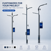 Poteau d'éclairage intelligent avec caméra CCTV, écran LED en aluminium IP66, WiFi 5G AC, recharge de véhicules électriques, PTZ HD multifonctionnel, extérieur, garantie 3 ans