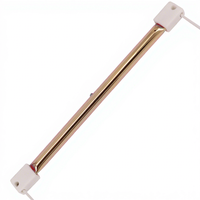 Lampe chauffante infrarouge halogène à réflecteur doré intégral avec tube en quartz pour four de séchage et de cuisson industriel, élément chauffant