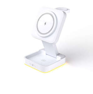 แท่นชาร์จไร้สายแบบพับได้ 15W ชาร์จเร็ว 3-in-1 พร้อมไฟกลางคืนสำหรับโทรศัพท์มือถือและอุปกรณ์อัจฉริยะ - Product Image 6
