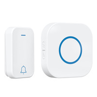 Meilleure vente transfrontalière : Sonnette sans fil à piles 38 sonneries, volume élevé, portée ultra-longue, pénétration murale, pour portes A/B