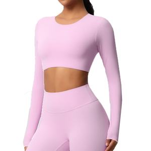 Débardeurs de compression pour femmes de haute qualité personnalisés Respirants Manches longues courtes Séchage rapide Léger Haut de yoga - Product Image 3