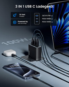 Toocki <span class=keywords><strong>100W</strong></span> GaN <span class=keywords><strong>Chargeur</strong></span> Rapide 3 Ports 2USB-C 1USB-A <span class=keywords><strong>Chargeur</strong></span> Mural PD 3.0 pour Ordinateur Portable Tablette Téléphone Max <span class=keywords><strong>100W</strong></span> Sortie Smart Power - Product Image 4