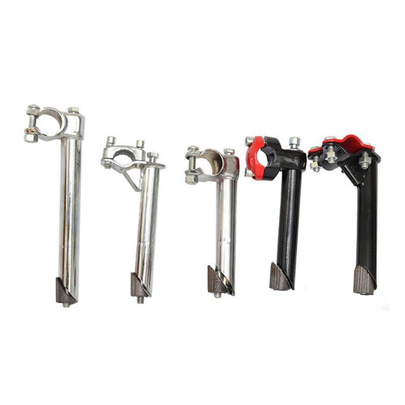 Tige de guidon à 4 boulons en argent mat durable pour VTT et vélo de route Old School 31,1-32,5 mm