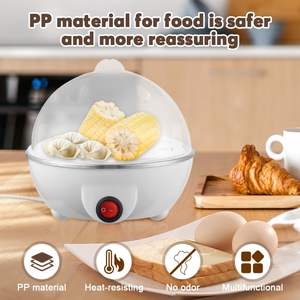 Cocedor de Huevos Eléctrico Automático de Una Sola Capa con Apagado Automático, Capacidad para 1-7 Huevos, Clase de Eficiencia Energética, Fuente de Alimentación de 220V, Plástico - Product Image 3