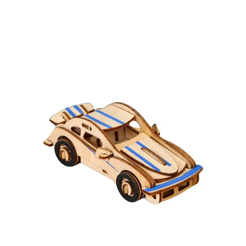 3Dカーレーザーパズル卸売子供用ハンズオンアセンブリパズルDIYおもちゃ木製エンジニアリングカーモデル