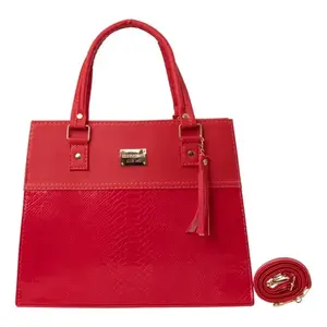 Sac à main en cuir pour femme Fana Maura, style à rabat, motif serpent rouge et strass, pour mariage et usage quotidien - Product Image 1