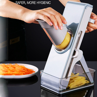 Multifunctionele mandoline groentesnijder, verstelbaar mes veilige keukengroentesnijder voor fruit en aardappelen