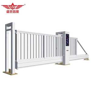 Shengshichanglong Modern Automatic Aluminium Cantilever Sliding <b>Gate</b> for Driveway Wrought Iron for Apartment and Gym - Product Image 1