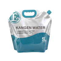 Sac d'emballage liquide pliable en plastique de 5 litres, argenté, avec bec verseur, pour eau Kangen et stockage d'eau