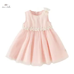 DB2240156 DAVE BELLA Children Girls Dress 2024 Summer New Baby Fashion Cute Mesh Casual Sweet Princess Dress