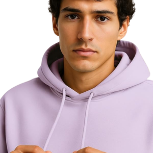 Men's Plain Hoodie <b>Thick</b> <b>Fleece</b> Pullover with Kangaroo Pocket Custom Color OEM Manufacturer - Product Image 4