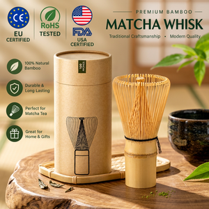 Fouet à matcha artisanal en bambou classique et durable, 100 brins, mélangeur à thé traditionnel Chasen pour la préparation du matcha - Product Image 3