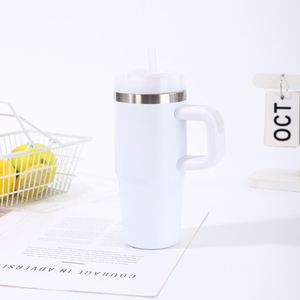 Travel Car <b>Mug</b> Handle 14oz Tumbler Insulated Double Wall Vacuum Stainless Lid Straw Anti-Slip Base - Product Image 6
