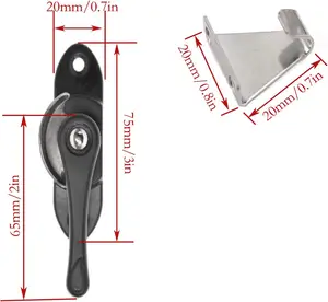 Универсальный черный пружинный кулачок экшн-полумесяц металлический оконный замок