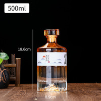 Bouteilles de vin personnalisées en verre de 250 ml et 500 ml pour whisky, brandy, rhum, spiritueux, vodka, gin, avec pulvérisateur à pompe