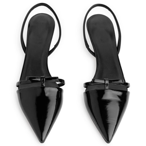 Zapatos de Tacón Bajo para Mujer, con Lazo Pequeño, Tipo Slingback, Punta Puntiaguda, para Oficina, Sandalias de Verano con Correa Trasera - Product Image 1