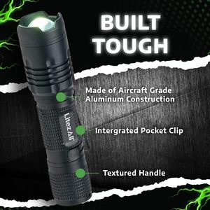 <b>LED</b> Aluminum Alloy Camping Flashlight 600 Lumens <b>Rechargeable</b> 200m Long-Range Multifunctional Zoom <b>Light</b> - Product Image 3