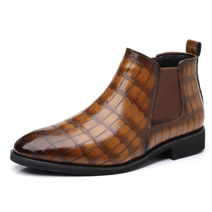 Botas de Tobillo Chelsea Clásicas Occidentales Formales Marrones Originales Hechas a Mano de Lujo para Hombre, de PU, Estilo Slip-on, Venta al Por Mayor - Product Image 5