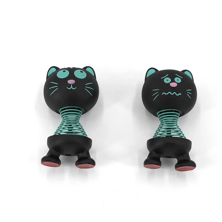 Vinyl Cat Car Shaking Head Spring Toy Decoration with Funny/cool/cute Printing 5ml/10ml Lovely Auto Perfume 12x5x3.5cm 3-7days