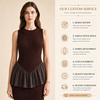 Fabricant OEM – Nouveau pull tricoté sans manches en mélange de viscose 16GG avec basque pour femme