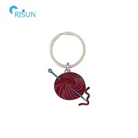 Usine personnalisée 3D Kitty tricot crochet tricot armure fil boule Crochet Llavero porte-clés porte-clés personnalisé fil boule porte-clés