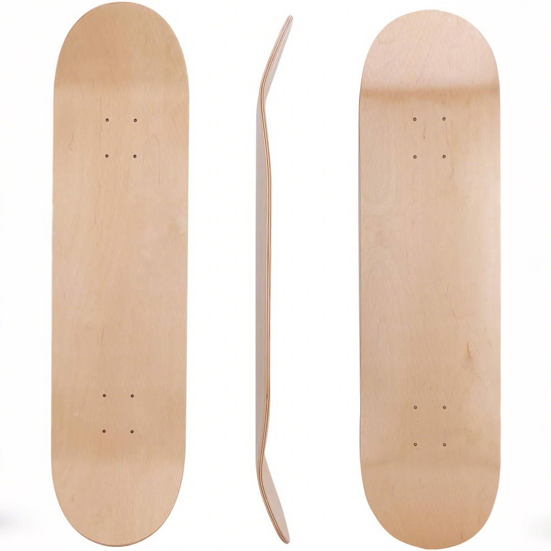 Lot De 5 Planches De Skate Deck Vierges - Taille 8" à 8.5" - Couleur Bois Naturel