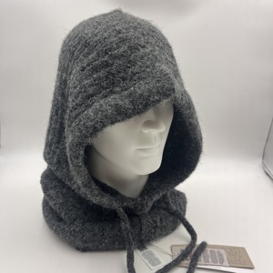 <span class=keywords><strong>Cagoule</strong></span> d'hiver et d'automne tricotée sur mesure pour dames, chapeau épais et poilu, bandeau à nouer pour le cyclisme, le sport, le voyage, usage décontracté, nylon - Product Image 4