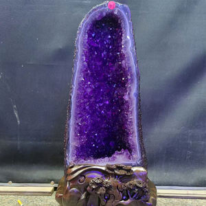 자연 대형 자수정 정동석 성당 장식 자수정 방해석 클러스터 다크 퍼플 자수정 정동석 장식 풍수 - Product Image 2