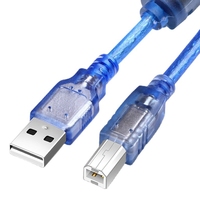 Cable de Datos USB Tipo A Macho a B Macho 2.0 Azul y Negro, Cable de Impresora USB 2.0 AM a BM para Impresora y Escáner