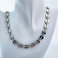 Collier de luxe en acier inoxydable, maillons en forme de grains de café de 13 mm, style hip-hop, fait main, poli, chaîne lourde, vente en gros