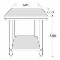 Table de travail de cuisine en acier inoxydable 304 à double couche, finition polie, réglable en hauteur, démontable, fabriquée en Chine, capacité de charge de 300 kg/m