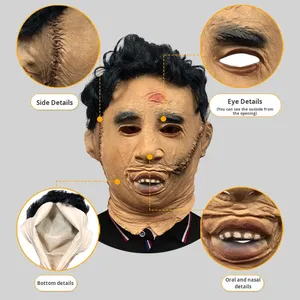 BAIGE all'ingrosso Texas chawaw massacro film Horror di Halloween Party maschera in lattice Horror in maschera con copricapo Spoof - Product Image 3