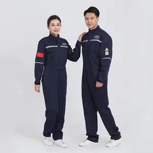 Setelan seragam kerja pria dan wanita, jaket seragam kerja reflektif Anti api dan wanita
