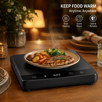 Plaque chauffante électrique sans fil 8800 mAh, ultra-mince 45 mm, température réglable, panneau tactile LED, plateau chauffant portable avec arrêt automatique